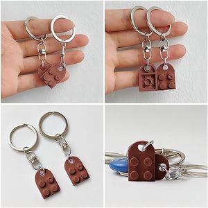 Ensemble de porte-clés en forme de cœur, blocs de construction DIY, puzzle en acrylique pour couples, breloques d'amour assorties, petit <span class=keywords><strong>ami</strong></span>, petite amie - Product Image 6