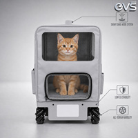 Poussette pour animaux de compagnie OVS à 4 roues, robuste, lavable, double, détachable, sûre, 3-en-1, sécurisée, automatique