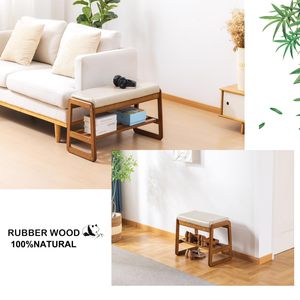 <span class=keywords><strong>Banc</strong></span> à chaussures <span class=keywords><strong>en</strong></span> <span class=keywords><strong>bois</strong></span> à 2 niveaux avec assise rembourrée <span class=keywords><strong>en</strong></span> cuir, cadre incurvé, tabouret de rangement <span class=keywords><strong>pour</strong></span> <span class=keywords><strong>entrée</strong></span>, couloir ou chambre à coucher - Product Image 6