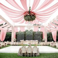 Voilages de plafond de luxe blancs pour mariage, lumières étoilées, rideaux en soie laiteuse ondulée, draperies de toit de tente, décoration élégante et romantique pour événements