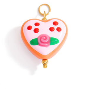 Pendentif en forme de cœur plaqué or 18 carats fait à la main, charmes mignons en forme de champignon, accessoires de bijoux en acier inoxydable tendance - Product Image 3