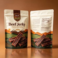 Sachet Doypack Personnalisé Imprimé pour Bœuf Séché, Refermable avec Fermeture Éclair, Marque Privée, pour Snacks à Base de Viande et Aliments Secs