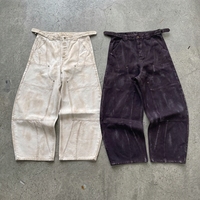 Jean évasé personnalisé 380g en denim épais pour homme, style streetwear punk, vintage, délavé, effet usé, coupe large Machete