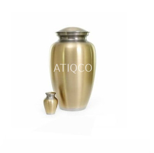 ATIQCO Latest Modern Design Solid Brass Metal Cremation Urn Stylish Iron Pink Metal <b>Jar</b> Cylindrical Handmade Hot Selling for - Product Image 3