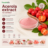 Natuurlijk Acerola-extractpoeder, puur gevriesdroogd Acerola-kersenextract, voedingskwaliteit, op maat gemaakte specificatie poeder