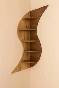 Étagères d'angle suspendues en bois uniques, étagère flottante pour mur - Product Image 2