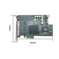 EVUC PCIe-3504 Tarjeta de Red Gigabit Ethernet de 4 Puertos I350-AM4 PCIe Gen2x4 PoE 30W/Puerto 120W Total 802.3af/at para Cámara de Visión Artificial