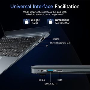 인텔 셀러론 N3350 6GB RAM 64GB + 256GB SSD Windows 10 영어 키보드 WiFi가 장착 된 14 인치 비즈니스/게임용 노트북-신규 또는 사용 - Product Image 3