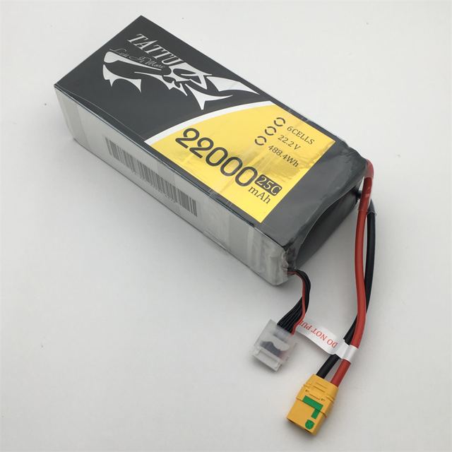 TATTU 22000mAh 22.2V 6S 488.4Wh LiPO Battery Burst 25C Yellow Guangdong for Big Load Multirotor FPV Drone Hexacopter Octocopter