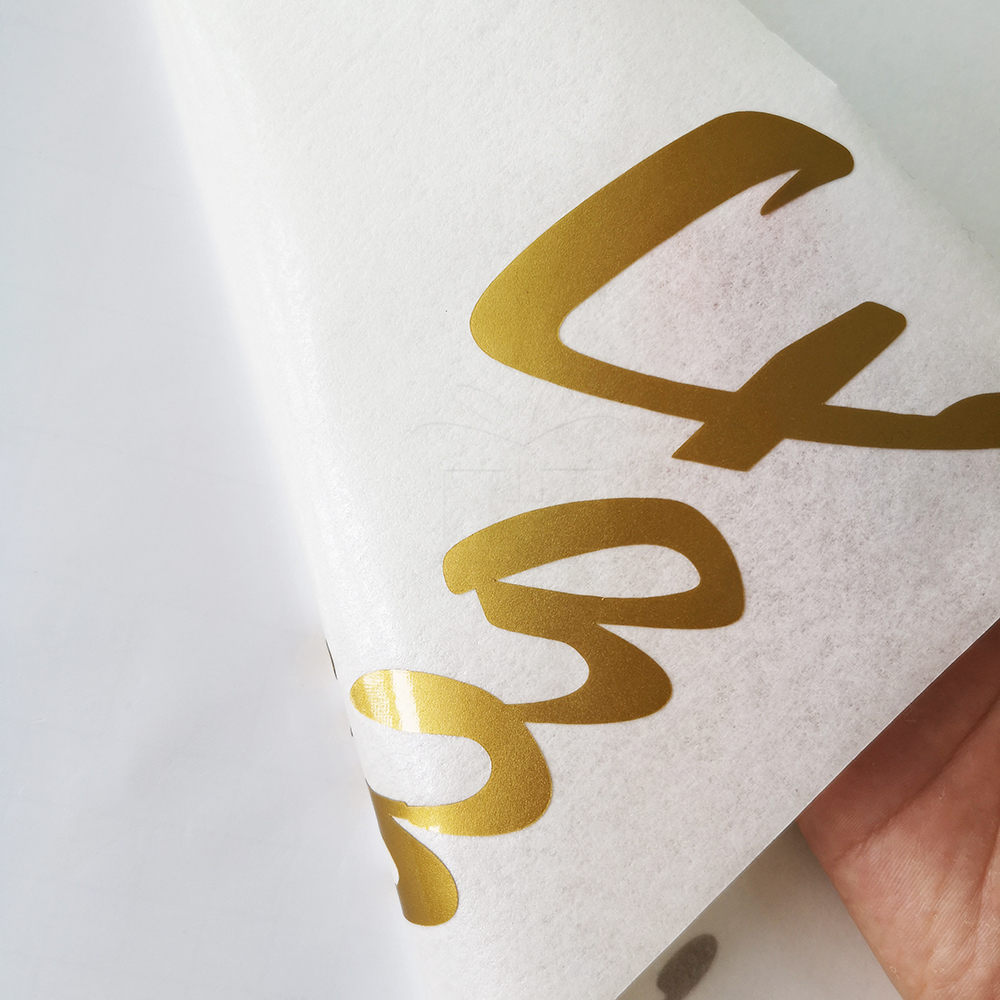 Matt gold vinyl car sticker
