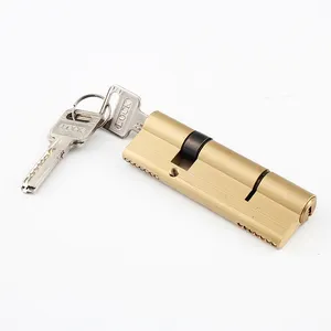 Universal Key Brass Euro Door Lock Cylinder Hot Selling Solid Brass Door Cylinder Lock Dimply Key With Knob