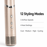 Sèche-cheveux ionique, brosse à air chaud, styler pliable, double tension, anti-brûlure, style voyage, brosse sèche-cheveux volumisante