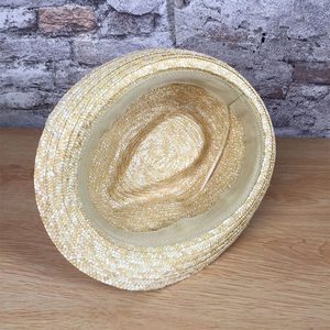 <b>Straw</b> Fedora <b>Hat</b> With Colorful Embroidered Band Unisex Beach Accessory Adult Size 56-58CM - Product Image 4