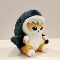 Peluches mignonnes de requin et de chat Kawaii en gros, jouets en peluche porte-clés, jouet de crevette frite japonaise, poupée porte-clés