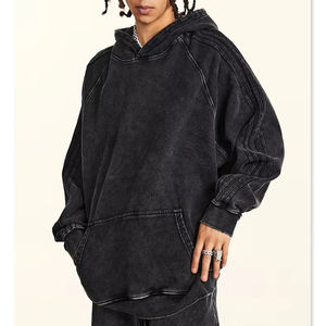 Vente en gros Sweat à capuche unisexe en molleton bouclette épais, personnalisable avec logo, embossé 3D, coupe oversize, effet vintage délavé, collection printemps - Product Image 1