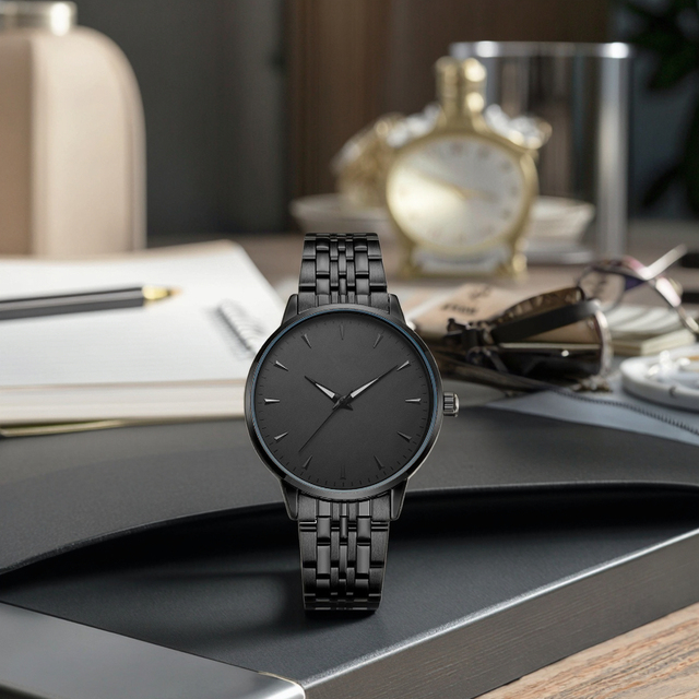 Men's Seiko Quartz Watch with Alloy Case Stainless Steel Band Pointer Dial 3BAR Water Resistance Simple Versatile Charm Style