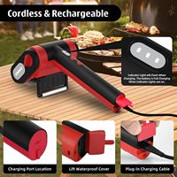 Brosse électrique pour barbecue 800 tr/min, nettoyeur de barbecue rechargeable sans poils pour barbecue extérieur, fête barbecue et outil de nettoyage intensif