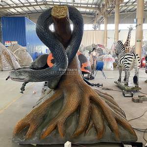 Salle d'exposition <span class=keywords><strong>de</strong></span> vulgarisation scientifique écologique gigantesque, modèles animatroniques, animaux animatroniques - Serpent sur le tronc d'un arbre - Product Image 2