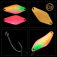 NOUVEAU 2.5g 4g Rhombus Spoon Lure UV Luminous Spinner Baits Double Face Spray Painting Cuillère en cuivre Truite Perche Leurre de pêche