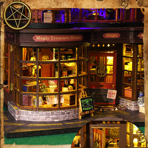 CAYI Hot Diy Maison de poupée Trésor magique Maison de poupée en bois Assemblé à la main DIY Hut DIY Book Nook Maison de poupée pour filles - Product Image 4