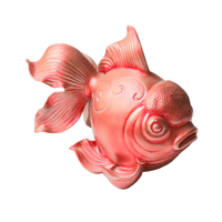 Maison Décoration Polyresin Poisson Rouge Figurine Décor Nautique Résine Or Poisson Statue Table Fengshui Décoration