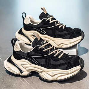 Zapatillas de moda de marca de lujo ligero para hombre, con suela gruesa, aumento de altura, con cordones, informales, de malla antideslizante para estudiantes, ideales para otoño. - Product Image 3
