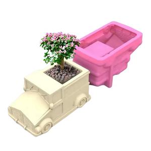 3D Fine Easy Operating Retro Vehículos blindados Camiones Forma DIY Silicona Hormigón Resina Yeso Olla Tarro Molde - Product Image 6