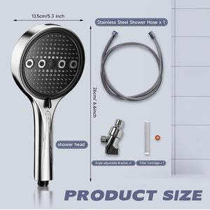 Pommeau de Douche Cascade Classique Haute Pression Écologique Finition Chromée Triple Sortie d'Eau pour Hôtels et Toilettes – Optimisation du Jet - Product Image 2