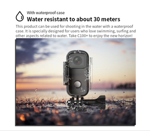 Camera Hành Động Mini C100 + Camera DV Thể Thao Chống Nước 2K 30 Khung Hình/GIÂY H.265 NTK96675 WiFi 30M Camera Webcam Ngón Tay Cái - Product Image 2