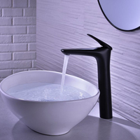 Robinet mitigeur de lavabo à levier unique, gabarit haut, laiton chromé sans échantillon, robinet de lavabo noir mat