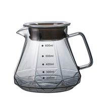 Nouvelle cafetière en verre gris diamant avec couvercle, cafetière de luxe pour les entreprises