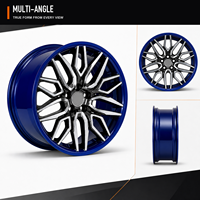 Nouvelles jantes en alliage d'aluminium forgé sur mesure de 18 à 22 pouces, design multi-rayons en maille, face usinée bleue, PCD 5x114.3 JTO pour Skyline