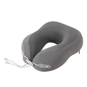 Almohada de Espuma Viscoelástica en Forma de U, Beige, 28x26x14cm, Almohada de Viaje Portátil con Soporte para el Cuello, para Siesta en la Oficina y Uso en Avión - Product Image 5