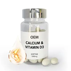 Fournisseur OEM Chine meilleure vente EN VRAC Santé osseuse Calcium plus fort vitamine D3 Softgel avec gélatine de poisson