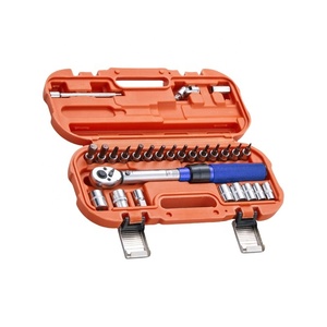 27 cái 1/4 "5-25Nm cài đặt trước mô-men xoắn cờ lê thiết lập sửa chữa xe đạp bit ổ cắm phổ Doanh Adapter 27 mảnh nhanh chóng Ratchet cờ lê Bộ - Product Image 1