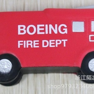 Camion de pompiers Boeing en mousse PU, jouet anti-stress, décoration de dessin animé - Product Image 1