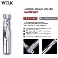 WEIX Fraise à compression à deux dents en carbure monobloc, à coupe ascendante et descendante, pour routeur CNC, pour le travail du bois