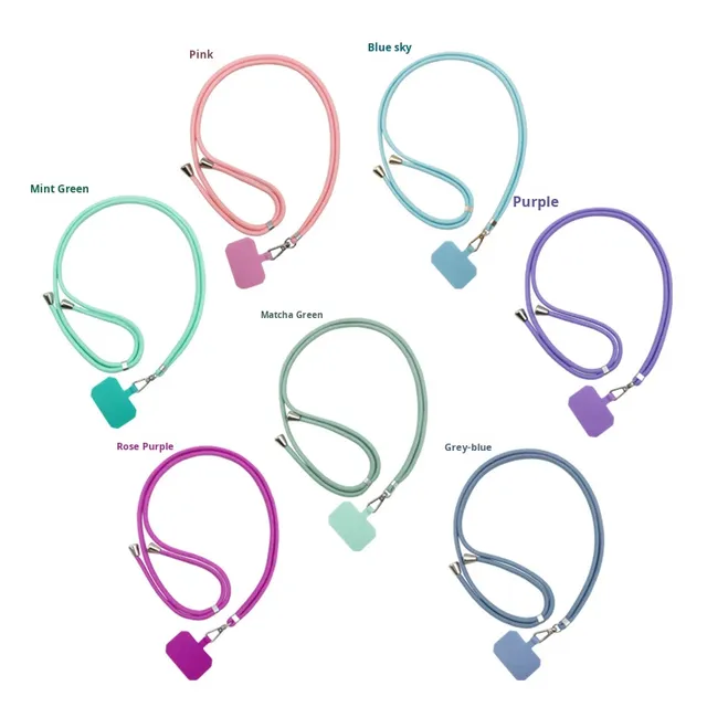 Adjustable Nylon Neck Crossbody Strap Tether Patch Mobile Cell Phone Lanyard for All Mobile Phone
