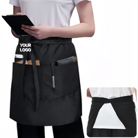 Tablier de taille personnalisé avec impression de logo |   Tissu imperméable résistant aux taches d'huile avec 3 poches |   pour le personnel des restaurants, cuisines et cafés