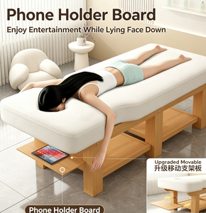 เตียงนวดรูปตัวยูหุ้มเบาะพร้อมโครงไม้สำหรับร้านเสริมสวย - Product Image 4