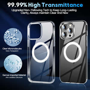 Магнитный прозрачный чехол 5-в-1 с защитой экрана из закаленного стекла и защитой камеры для <span class=keywords><strong>iPhone</strong></span> 17 16 15 14 13 Pro Max - Product Image 6