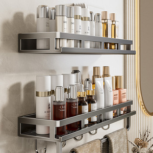 Eco-Friendly Non-Perforated Wall-Mounted Bathroom <b>Storage</b> <b>Rack</b> with Modern Design for Washbasin and <b>Shower</b> Room - Product Image 6