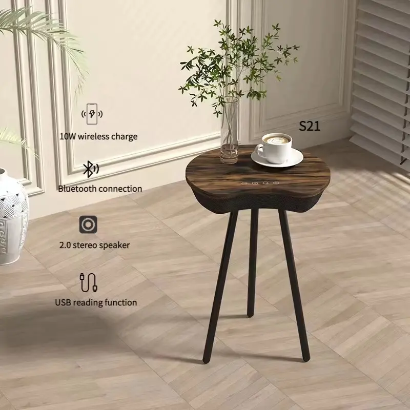 Living Room Home Smart Speaker Hotel Room Coffee Table With Speaker Smart Side Table