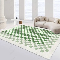 Tapis en velours cristal pelucheux, lavable, en polyester, antidérapant, absorbant l'eau, style chinois, impression numérique, pour salon, bureau