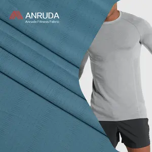 Camiseta esportiva de poliamida e spandex, tecido elástico de malha seca e drenante, tecido atlético