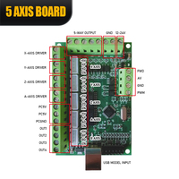 Tarjeta de Interfaz RNR Breakout Board USB MACH3 100Khz para Controlador de Motor Paso a Paso de 4 Ejes PWM/Relé, Tarjeta Controladora de Movimiento para Eje Esclavo CNC