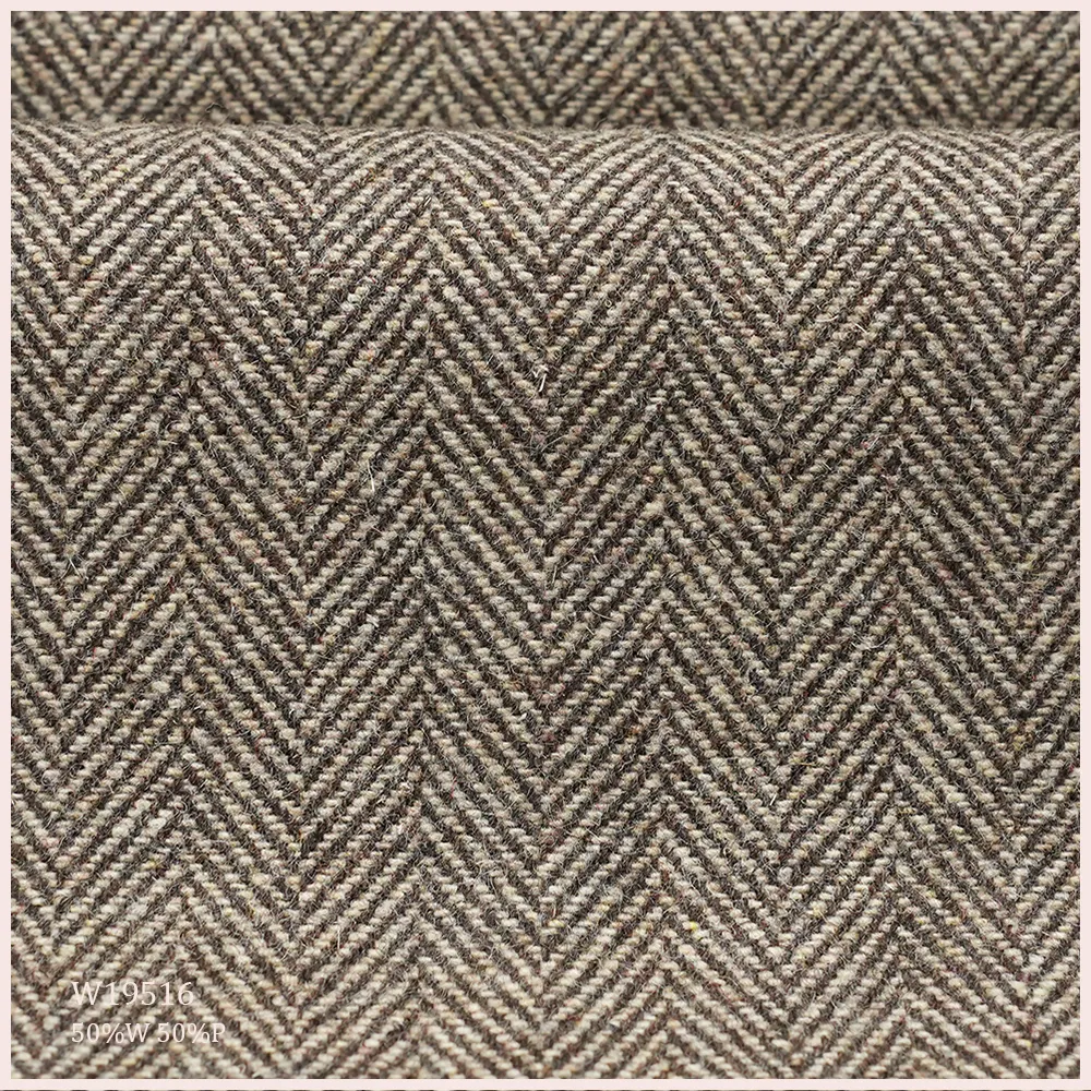 Tela de espiga texturizada Richly, lana de mezcla de poliéster, tapicería de lana para almohada, Panel de cortina, sofá