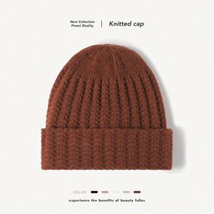 Gorro de Punto Cálido para Otoño e Invierno, Gorro de Lana Grueso de Color Neutro - Product Image 1