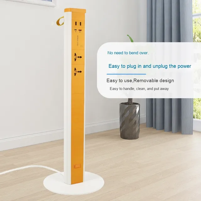 LEGA S700 Tower Aluminum Alloy Multifunction USB Tower Power Module 3 USB 1 USB-C Ports 2 Tabletop Sockets IP11 3m Cable