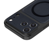 Coque arrière magnétique antichoc en cuir PU mince pour iPhone 18 Pro Max 17 Air 16 15 14 Plus avec support de charge sans fil